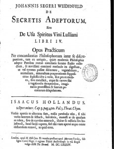 weidenfeld secretis adeptorum latin frontispiece