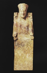 enthroned goddess paestum VI b.c. italy