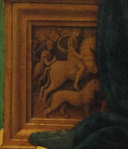 pietro perugino altarpiece decemviri 1495 detail lion