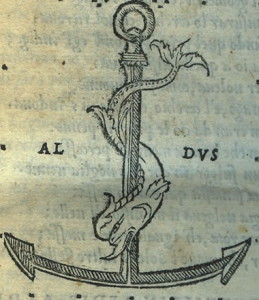 aldus manutius printer mark dolphin anchor