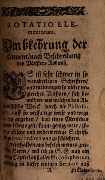 rodanius rotation of elements promptuarium alchemiae