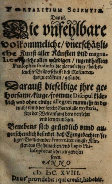 fortalitium scientiae friedrick grick 1618 frontispiece