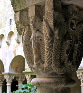 double-tail fish mermaid Monasterio de Sant Pere de Galligants Girona XII