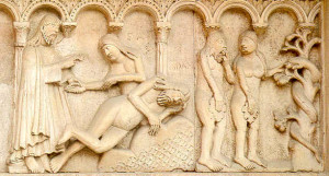 wiligelmus of modena creation of eve modena cathedral 1099-1110
